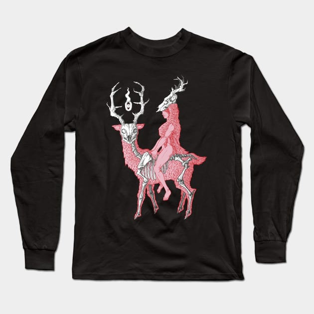 Lady on a deer Long Sleeve T-Shirt by BRAVE CREATION